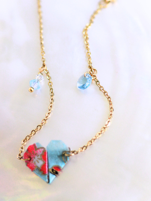 Handmade Origami Bracelets – Swarovski Crystal Heart Design