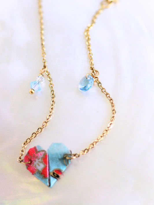 Handmade Origami Bracelets – Swarovski Crystal Heart Design