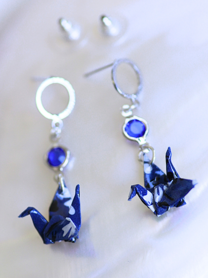 Dangle Origami Crane Earrings - Wedding Anniversary Gifts for her | Handmade in Australia 