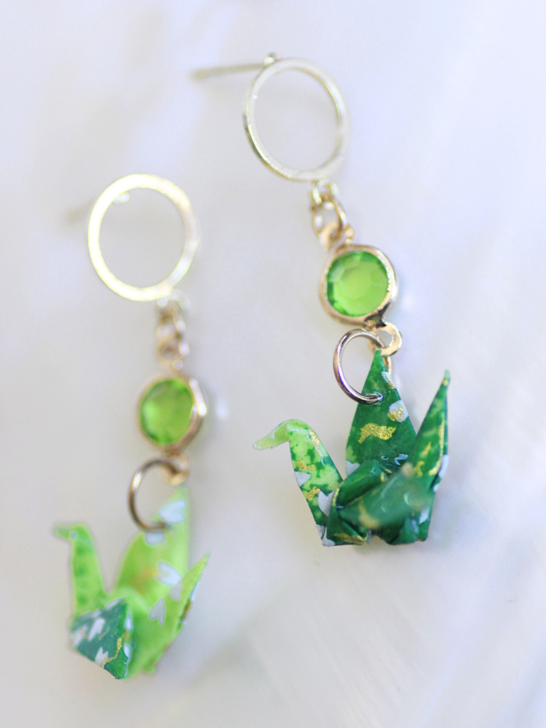 Dangle Origami Crane Earrings - Birthday Gifts for her | Handmade in Australia 