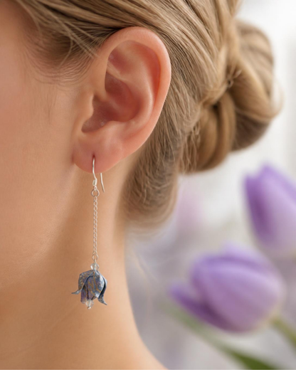 Origami Tulip Earrings Australia | Lavender Morning Handmade Japanese Washi Jewellery