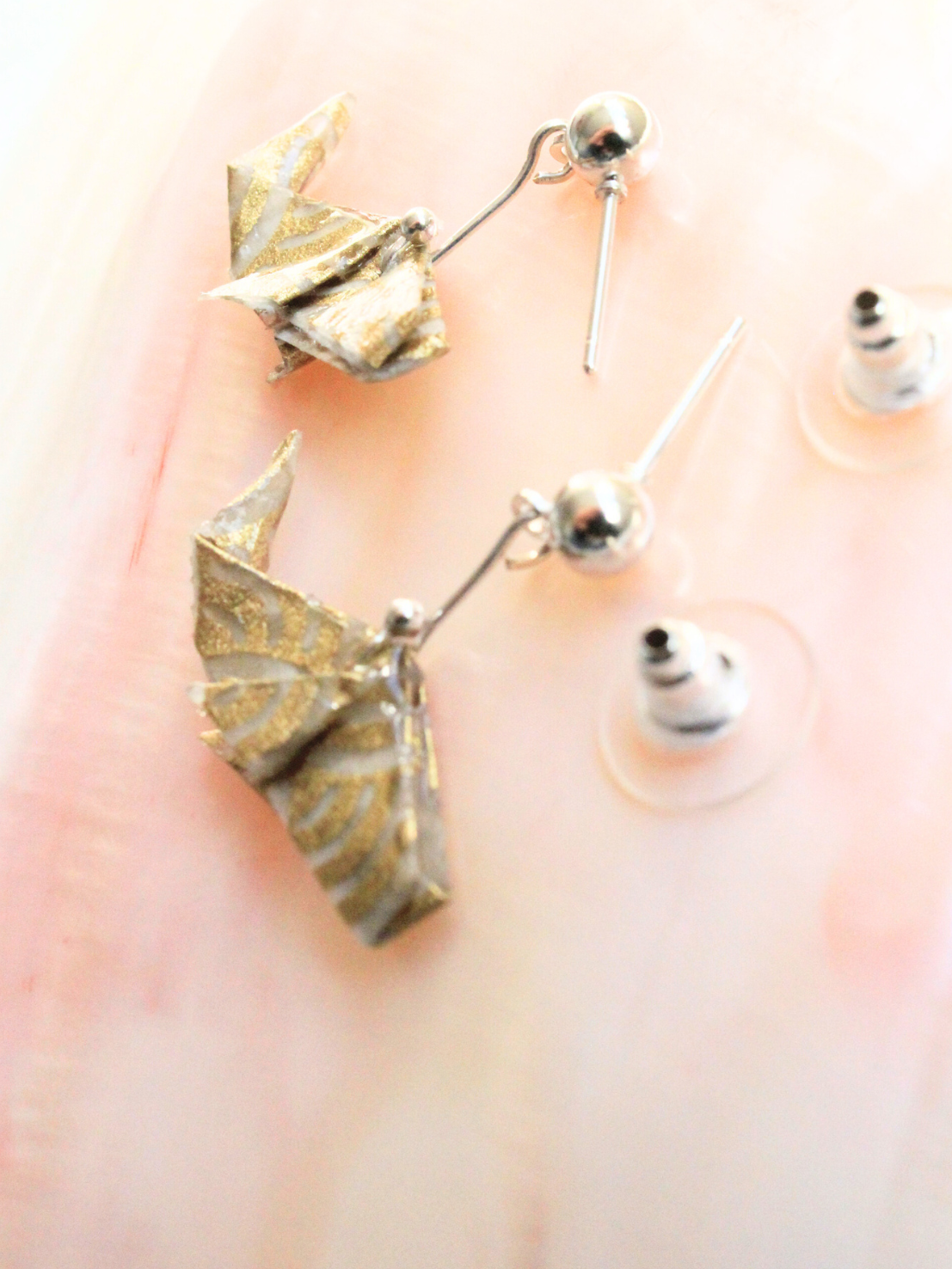 Golden Wave Harmony Whale Earrings