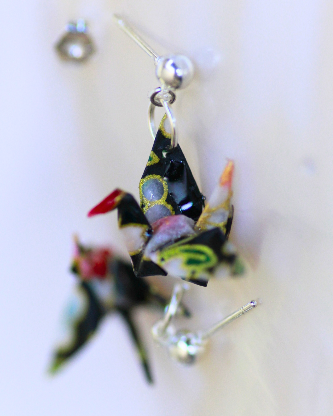 Handmade Origami Crane Earrings – Peace Crane Bling