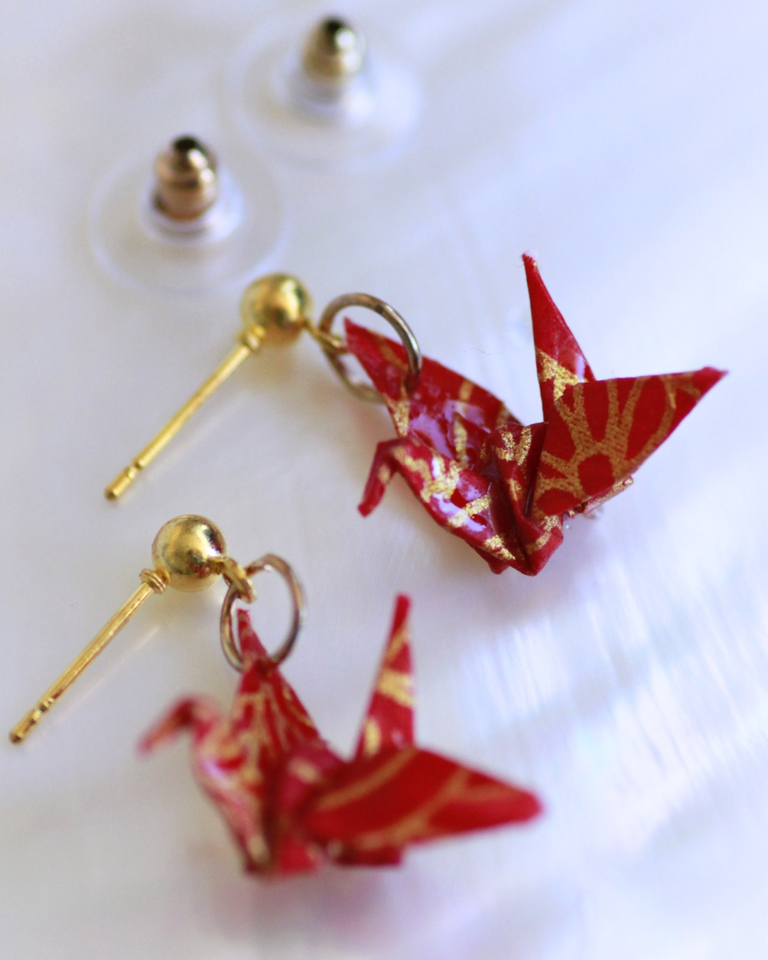 Handmade Origami Crane Earrings – Peace Crane Bling