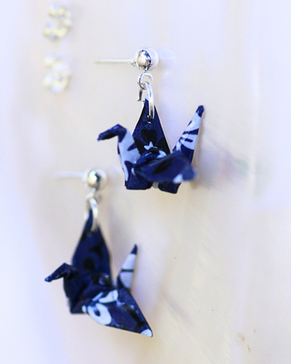 Handmade Origami Crane Earrings – Peace Crane Bling