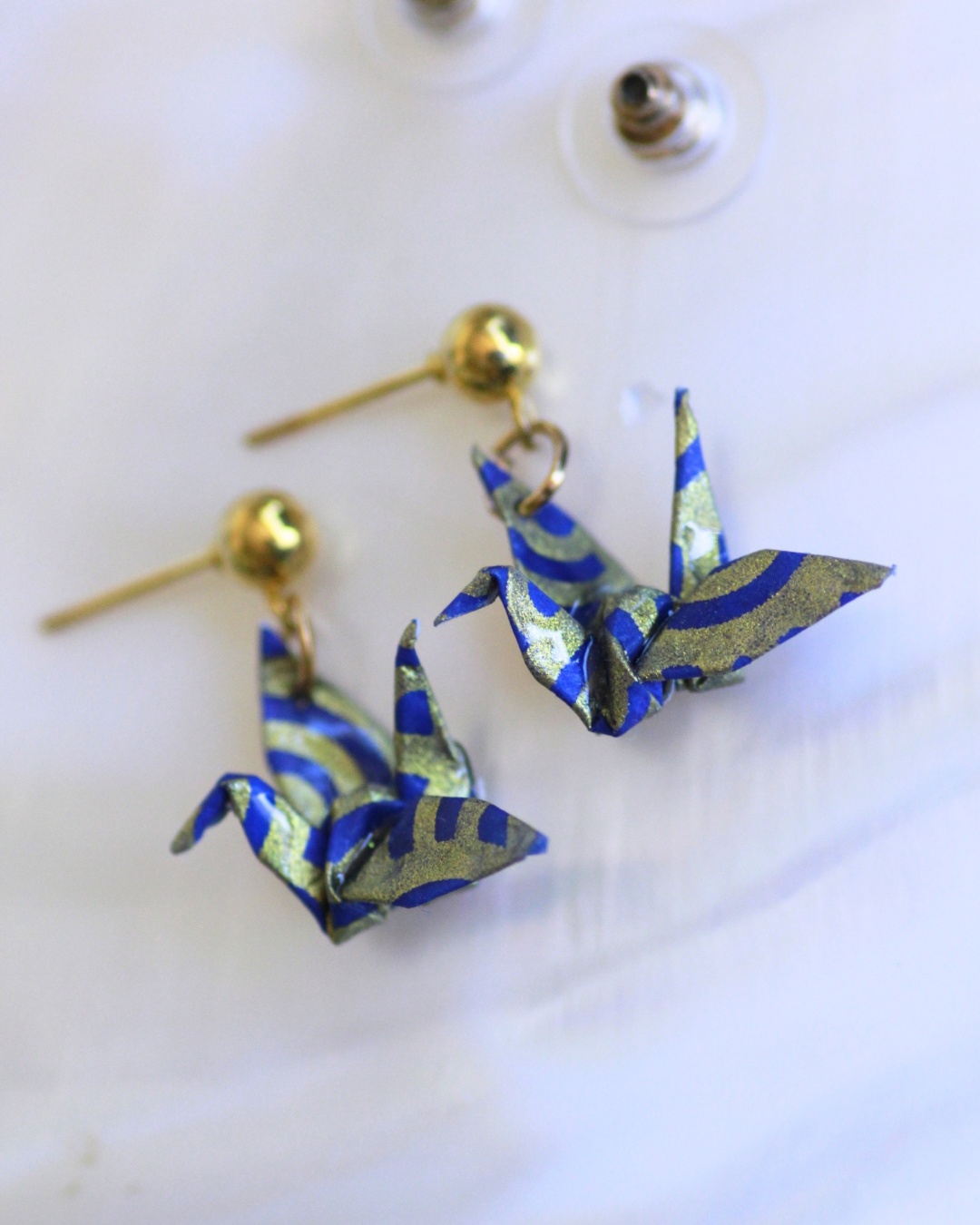 Handmade Origami Crane Earrings – Peace Crane Bling