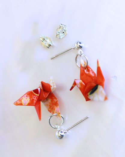 Handmade Origami Crane Earrings – Peace Crane Bling