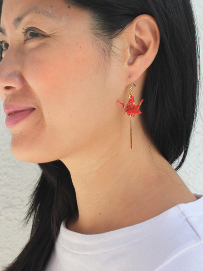 Mother’s Day Gift Origami Crane Earrings | Handmade Jewelry for Mom