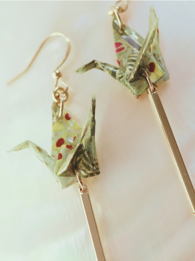 Mother’s Day Gift Origami Crane Earrings | Handmade Jewelry for Mom