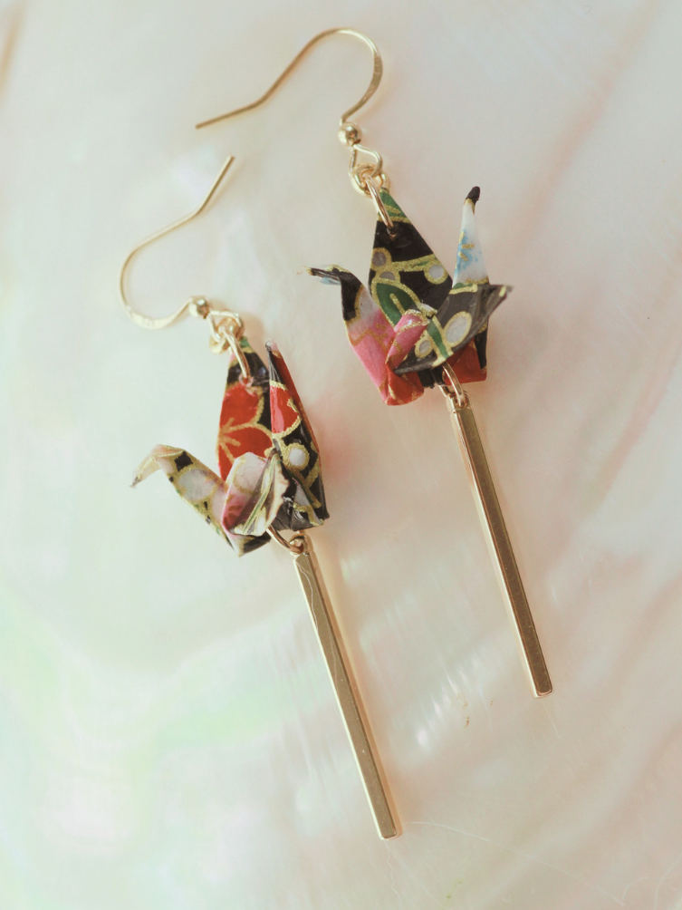 Mother’s Day Gift Origami Crane Earrings | Handmade Jewelry for Mom