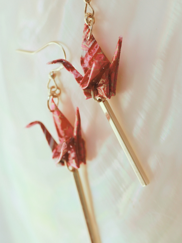 Mother’s Day Gift Origami Crane Earrings | Handmade Jewelry for Mom