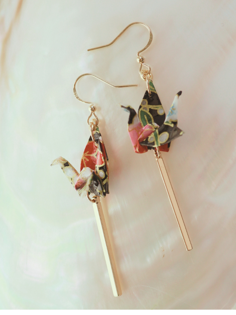 Mother’s Day Gift Origami Crane Earrings | Handmade Jewelry for Mom