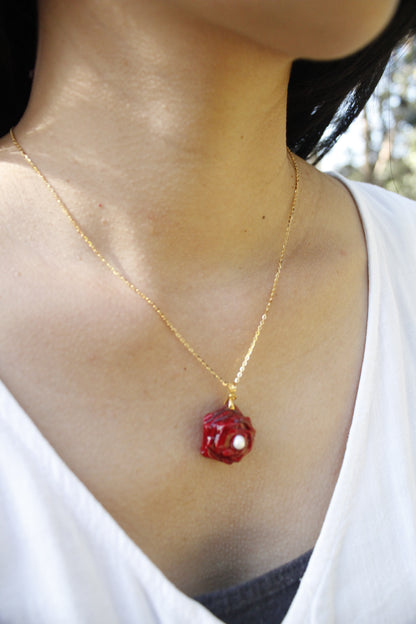 Mother’s Day Gift Origami Rose Necklace | Handmade Gold Floral Jewelry for Her