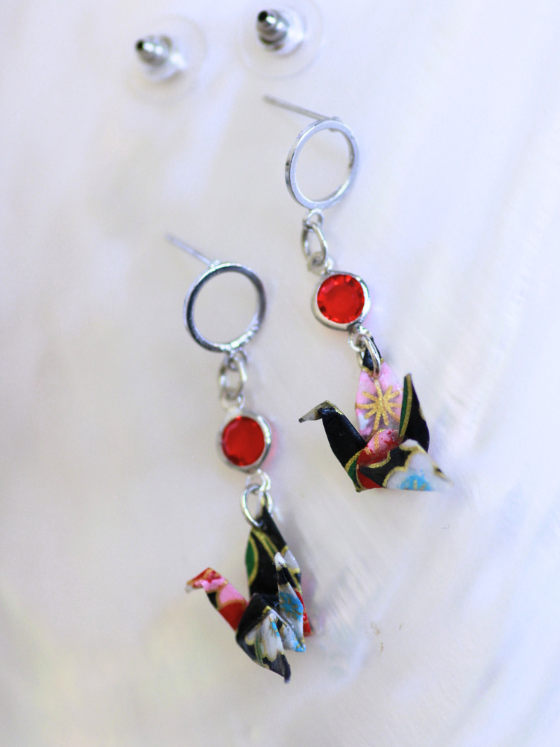 Dangle Origami Crane Earrings - Birthday Gifts for her | Handmade in Australia 