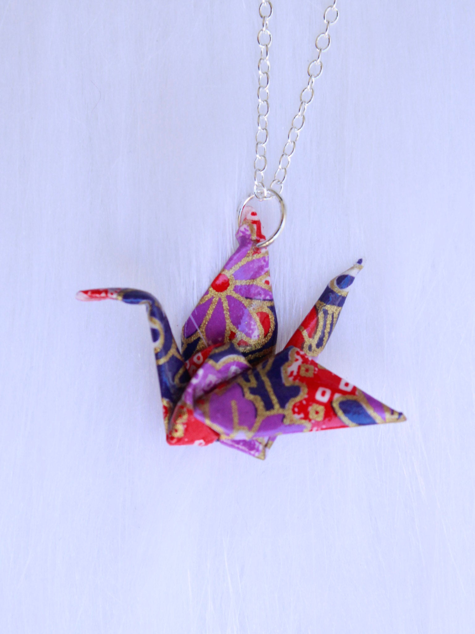 Handmade Origami Crane Necklace Unique Paper Art Jewellery – Hey