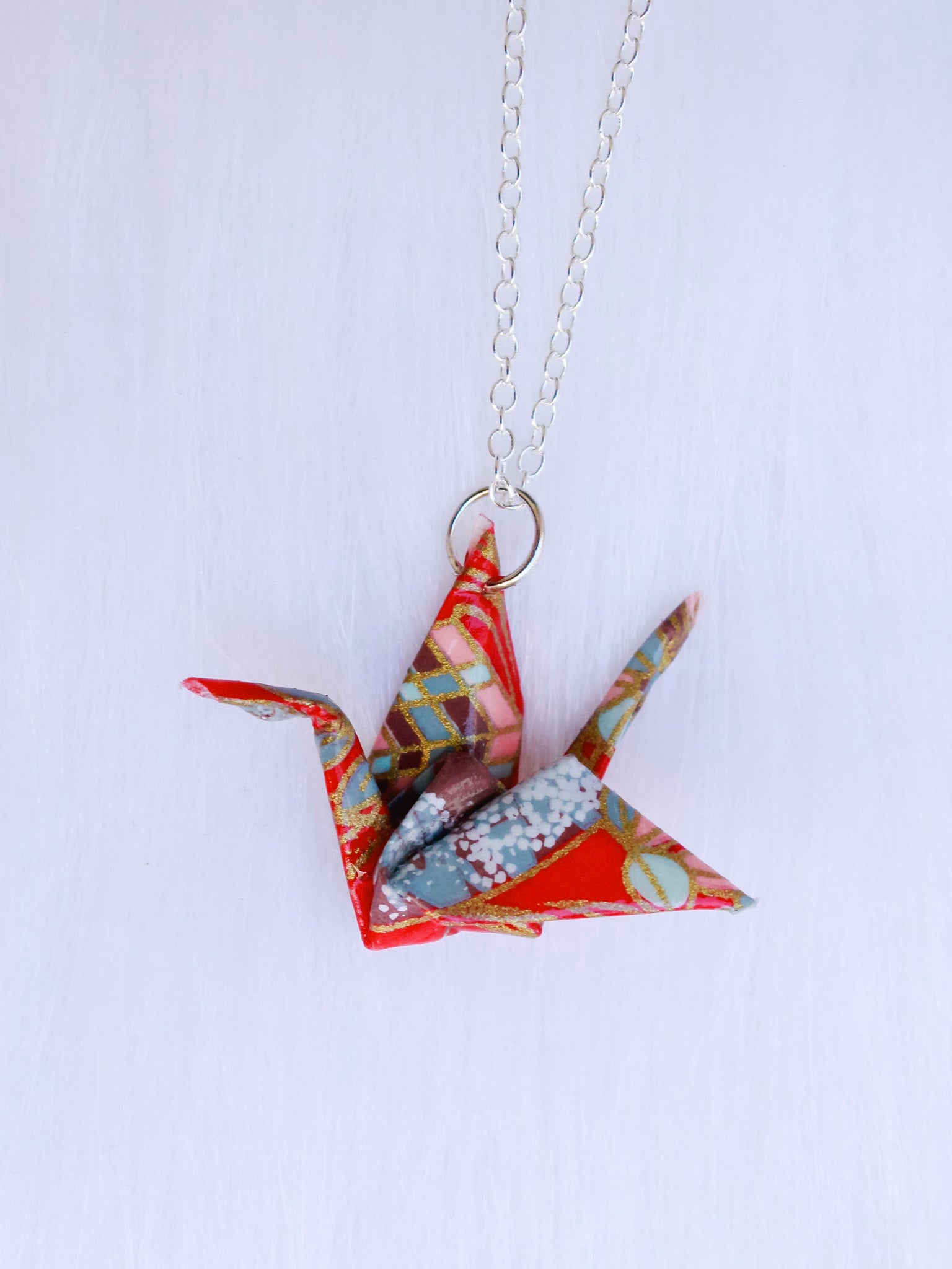 Origami-Crane-Necklace-Red