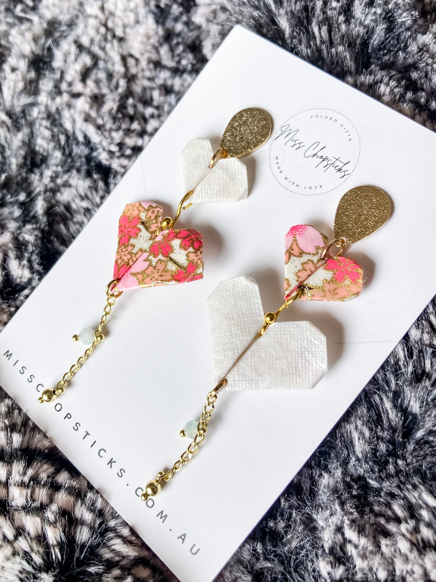 Origami Earrings -Dainty Petal Love Drops