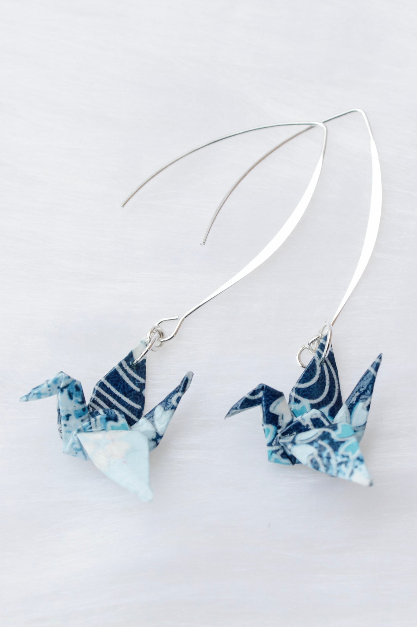 Origami-Earrings-Crane-V-shaped-Earring-China-Blue
