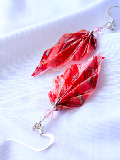 Origami Earrings - Nature's Leafy Elegance