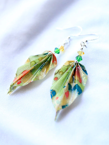 Origami Earrings - Nature's Leafy Elegance