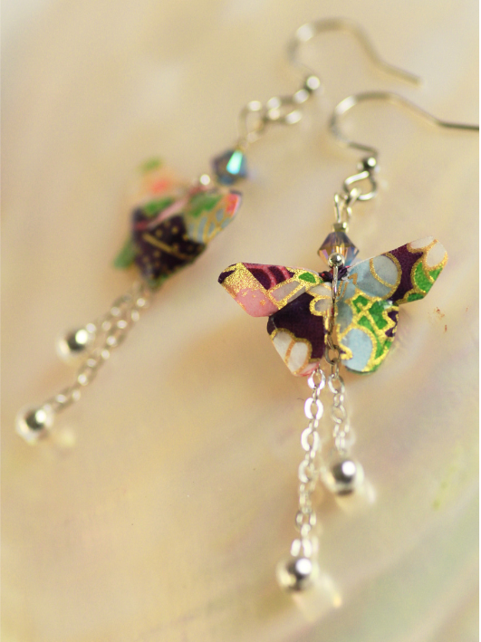 origami butterfly earings gift for mother on mother'sday.