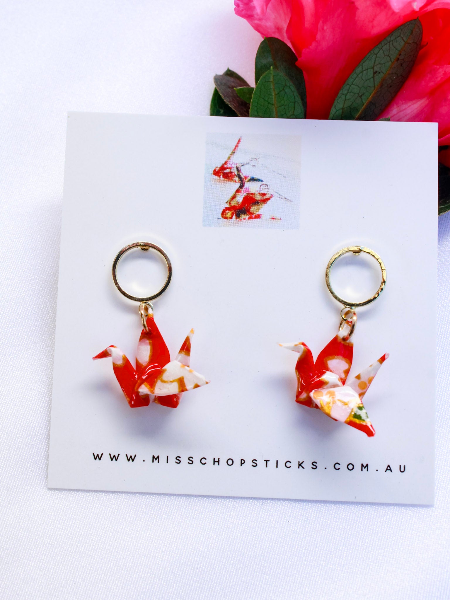 Origami Pink Doves Earrings - Etsy