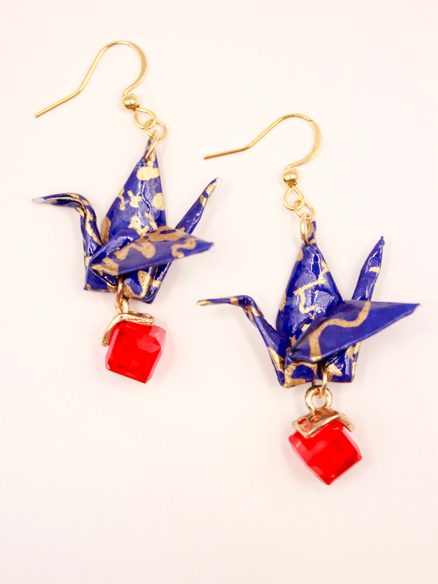 Origami Earrings - Harmony Crane Sparkle Beads