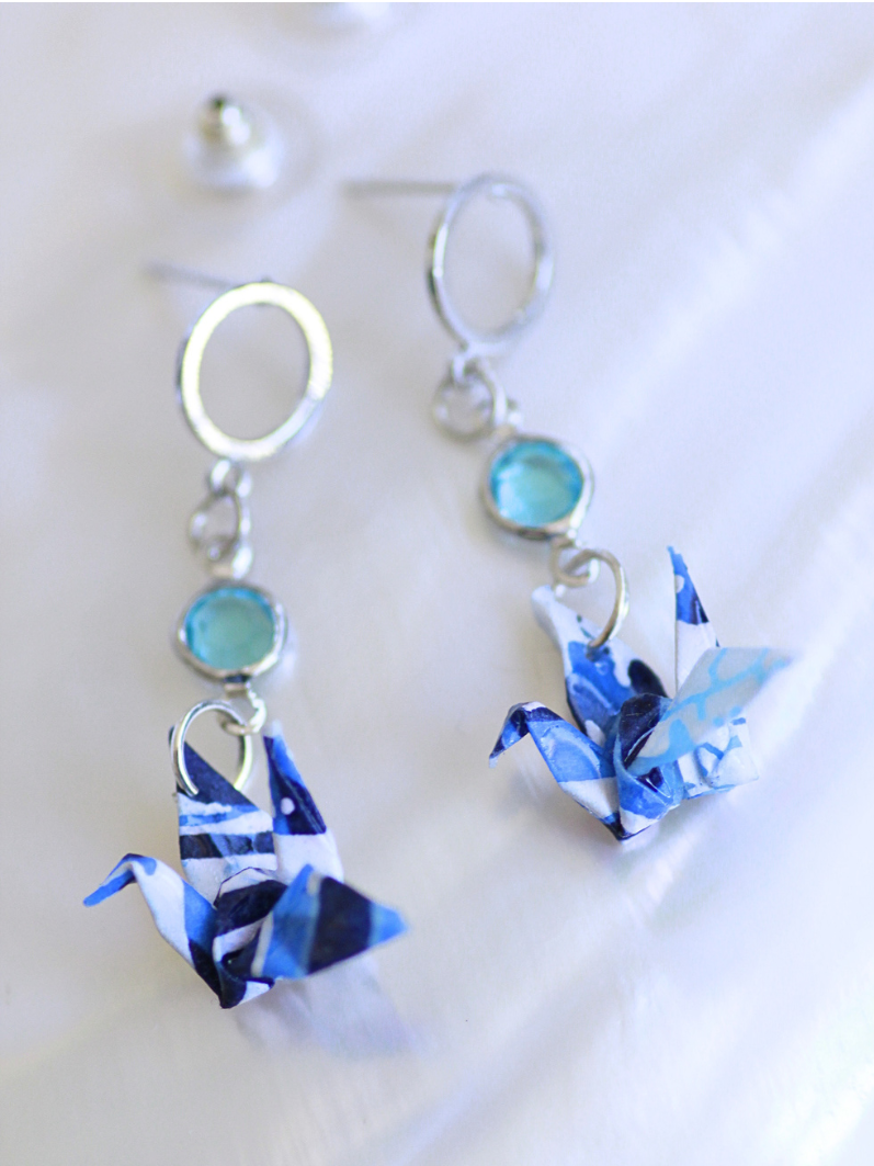 Dangle Origami Crane Earrings - Birthday Gifts for her | Handmade in Australia 