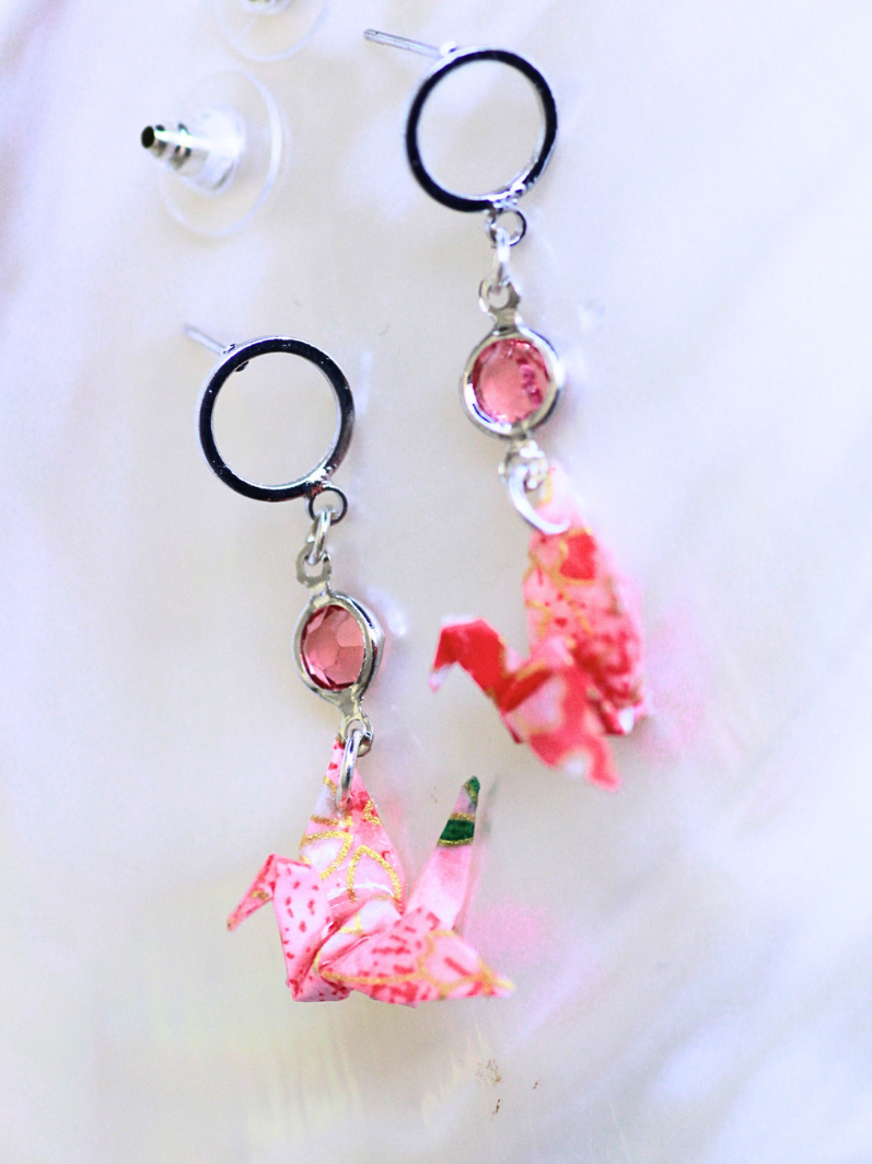 Dangle Origami Crane Earrings - Birthday Gifts for her | Handmade in Australia 