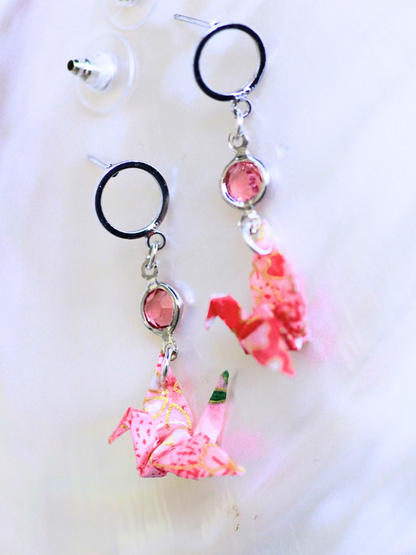 Dangle Origami Crane Earrings - Birthday Gifts for her | Handmade in Australia 
