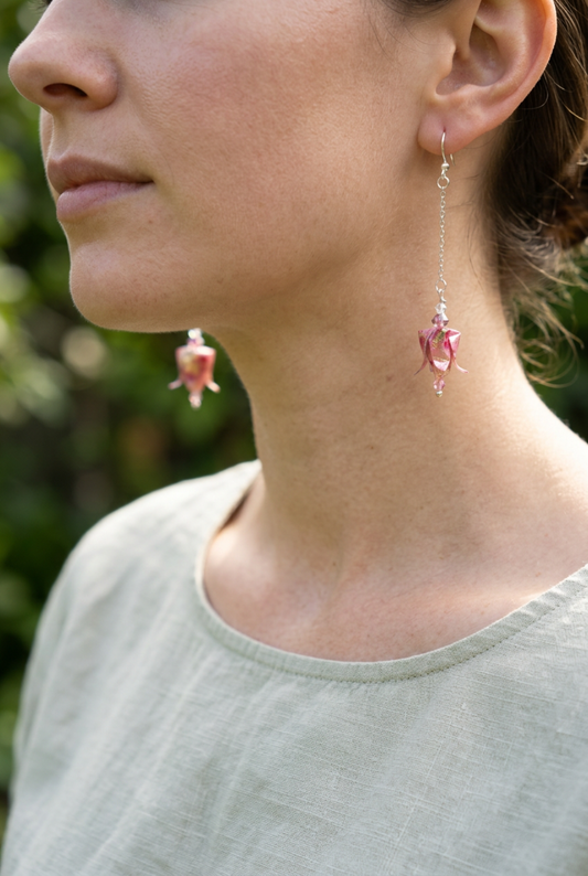 Origami Tulip Earrings Australia  Blush Garden Handmade Japanese Washi Jewellery