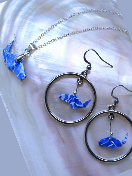 Blue Wave Serenity Necklace and Earrings Set