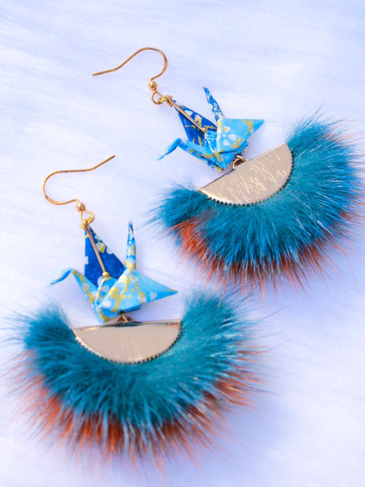 Origami Earrings - Whimsical Wings Feather Tassels