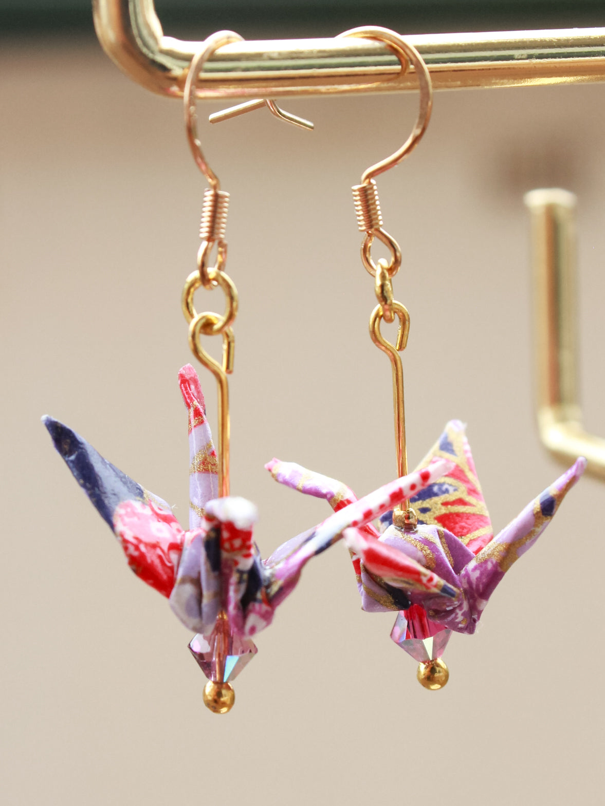 Origami-Crane-Earrings-Purple
