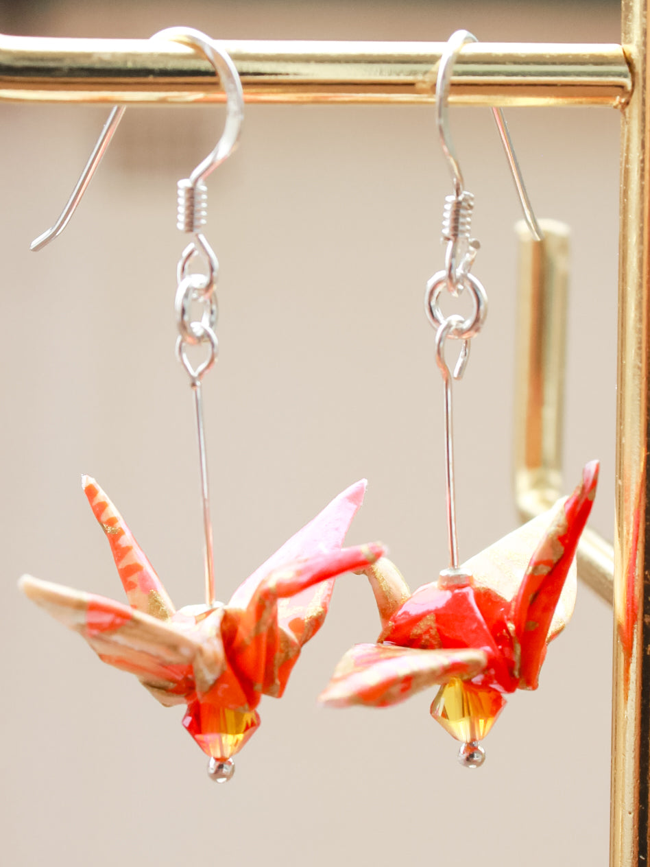 Origami-Crane-Earrings-Orange
