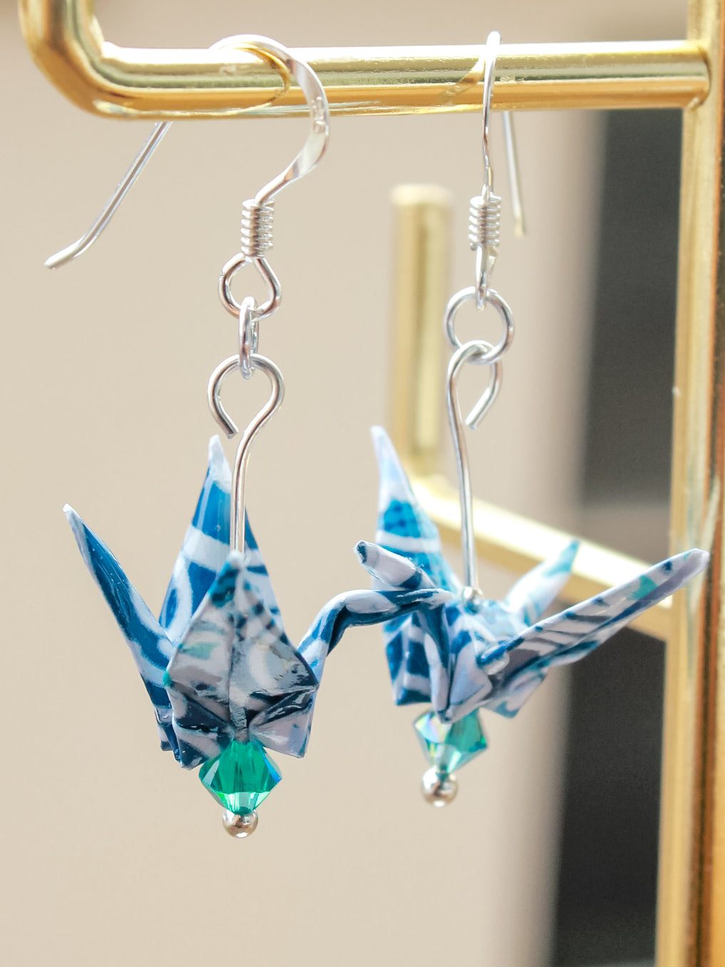 Origami-Crane-Earrings-Blue