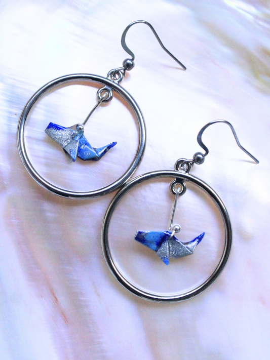 Silver Sea Whale Earrings: A Glimpse of Ocean Serenity