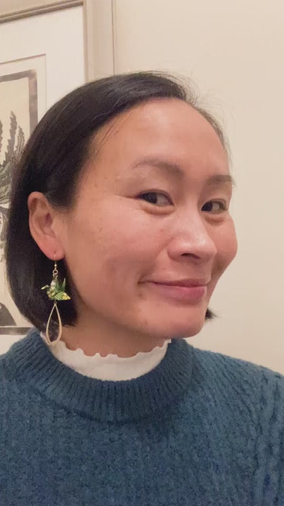 Origami Earrings - Tear-shaped Crane Grace